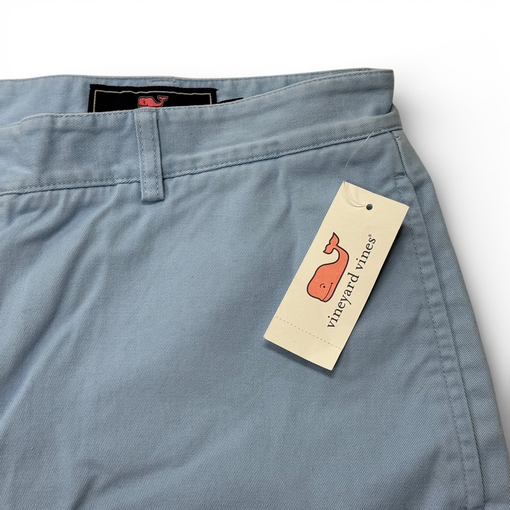 Vineyard Vines Mens 38 9 Inch Club Shorts Light Blue Cotton Twill NWT Chino Golf - Picture 9 of 10